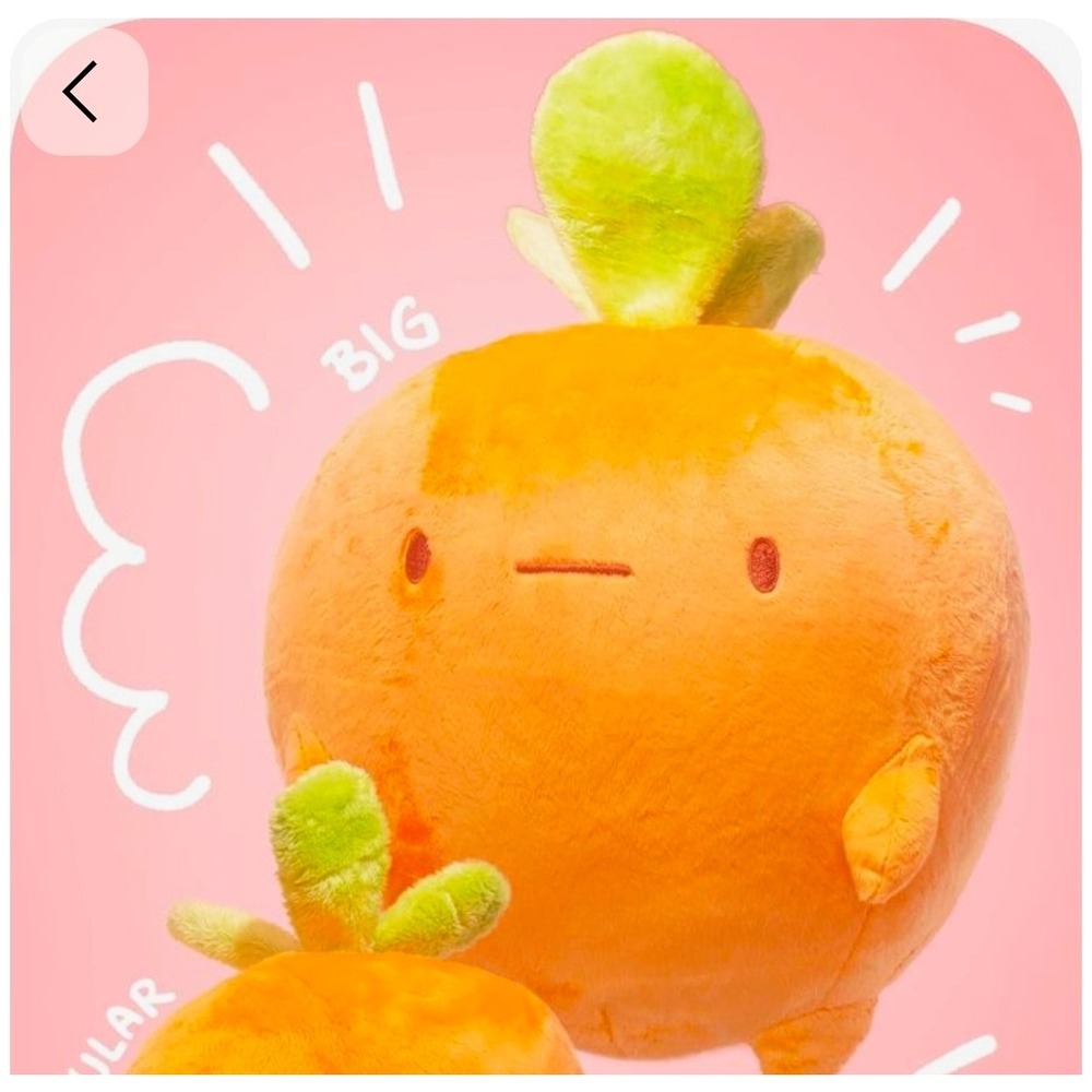 Fluffnest PuffPals Carl the Carrot Large Plush Toy Orange Stuffed Animal NWT